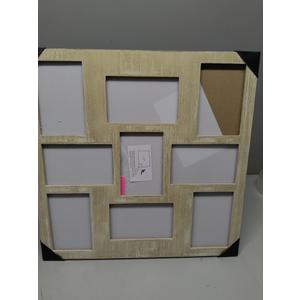 MONT PLEASANT Collage Picture Frames 4x6, 4x6 Brown Picture Frames Collage for Wall Decor 9-Openings, Multi Family Photo for Gallery Decor, Hanging Display Or Tabletop Stand for Living Room