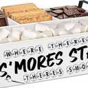 Smores Station with Handles - Smores Box, Smores Caddy (White), Smores Tray, Smores Kit Organizer - Perfect for Marshmallow Roasting Sticks, Chocolate, Smores Sticks, SMores Kit Maker