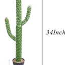 momoplant Artificial Cactus Succulent Plant, 34 Inch Tall Faux Fake Desert Cacti Plant with Black Planter for Home Garden Office Floor Decor
