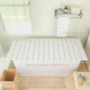 Bathtub Tray, Foldable Anti-dust Bathtub Cover Bath Insulation Cover, PVC Shutter Bath Lid Fit Most Tubs, Can Store Wine Glass, Books, Tablets, Cellphones 37"D x 14.6"W x 13.4"H