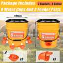 5 Gallon/44 Lbs Automatic Chicken Feeder & Waterer Set with Buckets, No Waste Feeder Port & Waterer Cup, Rain Proof Poultry Feeders, Keeps Out Small Animals, Ideal for Duck, Chick & Turkey
