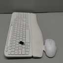 SABLUTE Wireless Keyboard and Mouse Combo, Ergonomic Wave Keys, Cushioned Palm Rest, Rechargeable, Phone Holder, Natural Typing, 2.4G Lag-Free, MA22 Plus Full Size Keyboards Set for Windows/Mac, White