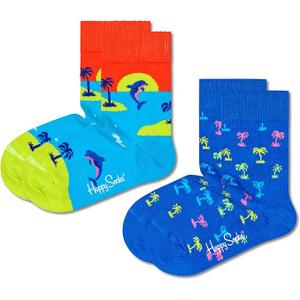 Happy Socks Kids 2-Pack Sunset Socks, Blue