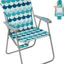 #WEJOY Folding Beach Chair for Adults, Lightweight Beach Chair with Shoulder Straps, High Back Camping Chairs with Hard Armrest, Supports 300lbs for Outdoor Lawn Concert, 25.2 inches x 24.8 inches x 30.3 inches