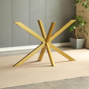 30 Inch Modern Table Base Gold, Metal Dinning Table Legs with Suction Cups, Heavy Duty Desk Base for Marble,Glass,Wood Top, Set of 4 Furniture Legs for Home,Kitchen,DIY Bench Legs Coffee Table (Gold)