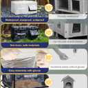 Heated Cat House for Outside, Waterproof Awning & Escape Door Heated Cat Houses for Indoor/Outdoor Cats in Winter, Elevated & Insulated Outdoor Cat Shelter for Feral Cat(Black Camo, 25"x16"x12")