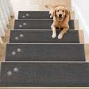 BEQHAUSE Stair Treads for Wooden Steps 28inX9in, Non Slip Carpet Stair Treads Indoor Stair Runners Machine Washable, Soft Stair Rugs Mat Surface Polyester TPE Backing, 4pcs, Charcoal