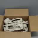 2 Pack 36" Halloween Skeleton Decorations, 3FT Realistic Full Body Movable Posable Joints Skeleton, Creepy Halloween Plastic Human Bones for Party Decor Lawn Haunted House Graveyard Props Outdoor (Beige)