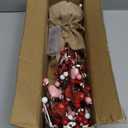 Valentines Day Decorations with Lights, 20 Inch Valentine Tree with Glittered Red Pink Heart-Shaped Berries, Valentine's Table Decorations for Home Office Party, Decor for Mantle Entryway