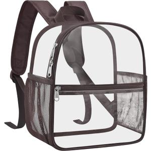 USPECLARE Clear Backpack for Stadium Approved 12×6×12, Water proof Clear Bag for Stadium Events and Concert Work Sport Event, Brown