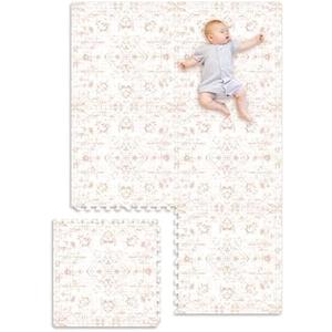 Extra Large Baby Play Mat - 4FT x 6FT Foam Puzzle Floor Mat for Kids & Toddlers (Persia Rhombic Pattern)