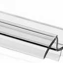 eatelle Shower Door Bottom Seal with Drip Rail for 3/16 (5mm) Thick Glass, 39" Long Sweep - Ultra Clear Polycarbonate 2 pcs