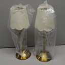 2 Pack Fabric Bow Lamp Three-Color Light Adjustment Golden Bowknot Bedside Lamp with Fabric Lampshade for Princess Rooms Girls' Rooms Pink Party Decoration