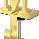 Monogrammed Christmas Stocking Holder with Initials,2 in 1 Fireplace Stocking and Garland Hanger for Mantle,2 Hooks Letter Gold Stocking Holder for Xmas Fireplace (Letter-M)