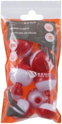 SOUTH BEND 10-Pack Push-Button Red & White Floats, 2 Packs