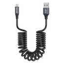 AGVEE 3ft Coiled Short USB to Lightning Charging Cable [MFI Certified] 3A Fast Charger Cord in Car for iPhone 14/13/12/11/XS/8/7/6/5 CarPlay, iPad, iPod, Dark Gray