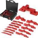 Setup Blocks Woodworking 14Pcs Aluminum Setup Bars with Case Setup Blocks Height Gauge Set Table Setup Blocks for Woodworking Tools Router Table Saw Height Depth Angle Fence Alignment Gauge Set