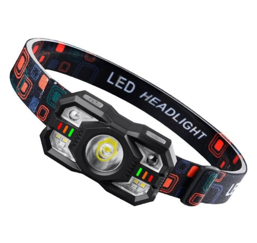 Skylla Headlamp Rechargeable,1200 Lumen Ultra Bright LED Head Lamp Flashlight with White Red Light,Motion Sensor Waterproof Headlight, 5 Modes Lights for Outdoor Camping Fishing Running