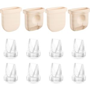 12PCS Duckbill Valves Silicone Diaphragms Compatible with eufy E10/E20/S1/S1 Pro Replacement Parts, Wearable Breast Pump Accessories (4d+8v)