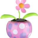 Solar Dancing Solar Powered Dancing Pink Flower in Colorful Shape Flip Flap Animated Bobblehead Dancer Window Sun Catcher Car Dashboard Decor Solar Power Kits Learning and Education