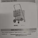 IRONMAX Grocery Shopping Cart, Foldable Heavy Duty Utility Cart w/Adjustable Handle, Extra Basket & 360 Rolling Swivel Wheels, Lightweight Trolley Cart for Grocery Laundry Luggage (Black)