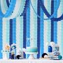 BEISHIDA 12PCS Four Leaf Clover Paper Garland 120ft Navy Blue Ocean Party Streamers Tissue Flower Reusable Hanging Banner for Wedding Baby Shower Home Party Backdrop Graduation Decoration