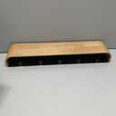 Wall-Mounted Coat Rack 'Toke' - Modern Design Coat Rack with Hidden Wall Hooks - Solid Wood Veneer Panel Coat Hanger - Oak