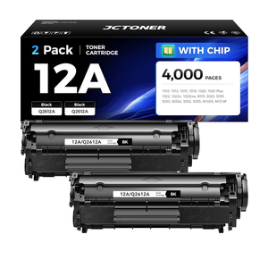 12A Black Toner Cartridge 2-Pack Replacement for HP 12A Q2612A Compatible with LaserJet MFP M1005 M1319f 1010 1012 1015 1018 1020 Plus 1022 1022n 1022nw 3015 3020 3030 3050z 3050 3052 3055 Printer