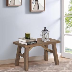 Wnutrees Sawmill Wood Bench, 30" Farmhouse Entryway Bench for Living Dining Room, Rustic Entry Way Benches Seat, Solid Wood, Handcraft Finished, Natural