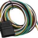 NEWSUN 10FT 3M Long Premium Extendable Trailer Wire Harness 4-Way Flat 4-Pin Silver Plated Copper Wiring Connector, Female end, Long-Lasting, Robust & User-Friendly