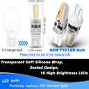 Heifymi 3 Watt T5 T10 LED Wedge Base Light Bulbs AC/DC 12V-24V Equivalent 25W-30W 6000K Daylight White 300lm T10 921 194 LED Bulbs for RV Camper Marine Boat Landscape Driveway Patio Lighting, 10 Pack