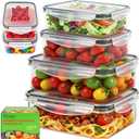 6 Pack Large Food Storage Containers with Lids (85oz/50oz/34oz) BPA-Free Reusable Thicker Plastic Freezer Safe Storage Containers, Airtight & Leakproof Kitchen Meal Prep Containers for Food