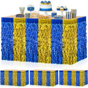 4 Pack Graduation Foil Fringe Curtains,Graduation Party Background Decorations Metallic Tinsel Streamers Table Skirts Class of 2026 Tablecloth for Graduation Celebration Prom Grad Backdrop, 275.0cm*74.0cm*1.0cm