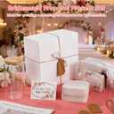 6 Sets Bridesmaid Proposal Presents, Wedding Present Set, Includes 16.9 oz Glass Cups, Jewelry Boxes, Makeup Bags, Cards, Hair Clips, Tags, and White Present Boxes, Maid of Honor Presents