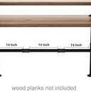 42'' x 28'' Industrial Pipe Table Legs Set, Iron-Cast Finish Piping for Wooden Computer Desk, Office, Home, Rustic Furniture for DIY Decor with 6-Inch Monitor Shelf Support