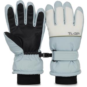 XuoAz Kids Winter Ski Snow Gloves Waterproof Touchscreen Warm Snowboard Mittens for Boys Girls (for 7-12 Years) (Light Blue)