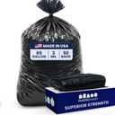 Plasticplace 65 Gallon Trash Bags │ 3.0 Mil │ Black Heavy Duty Garbage Can Liners │ 50” X 48” (50Count)