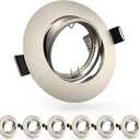 6 Pack Spotlight Frame, 3 inch Recessed Ceiling Light Trim Compatible with MR16 GU10 GU5.3 Bulbs, Adjustable Holder for Cabinet Kitchen, Brushed Nickel