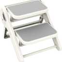 Toddler Step Stool, iNeibo 2-Step Foldable Step Stool for Kids, Widened & Thickened with Anti-Slip Design, Safer for Children Use for Kitchen, Bathroom, Toilet Training - Gray