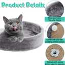 Dansydaisy 2 Pcs 13.39 Inches Semi Edged Cat Tree Replacement Parts Cat Tree Tower Accessories with Hanging Elastic Strings Pom Pom Toys and M8 Screw for Platform Perch Shelves(Gray)