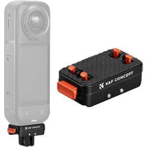 K&F CONCEPT Upgrade Magnetic Quick Release Mount Compatible with Insta360 X5, with 1/4 Screw Hole/Adapter Connection/Safety Lock, Aluminum Alloy Bracket Expansion Base Stand for Ace Pro 2, X4 Air