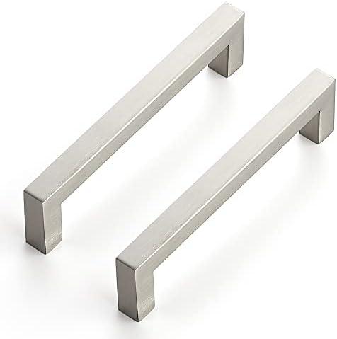 Ravinte 20 Pack 5 Inch Square Cabinet Handles - Satin Nickel Pulls, Brushed Nickel Drawer Pulls, Kitchen Hardware for Cabinets, Cupboards, Drawers