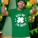 St Patricks Day Shirt Men Green Shamrock Irish Tshirts Short Sleeve Funny Graphic Tee Tops (Green, XL)