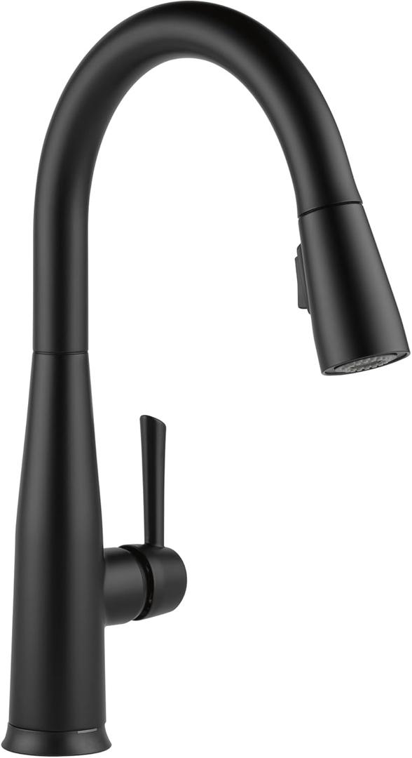 Delta Essa Touchless Kitchen Faucet with Touch Technology, Matte Black Kitchen Sink Faucet with Pull Down Sprayer, Single Hole, Matte Black 9113TL-BL-DST
