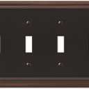 AMERELLE 94T4VB Continental Quadruple Toggle Cast Metal Wallplate in Aged Bronze