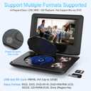 11.5" Portable DVD Player with 9.5" Swivel Screen, 5-Hours Rechargeable Battery,Car DVD Player for Kids,Support CD/DVD/SD Card/USB,Regions Free,Dual Speakers,Black