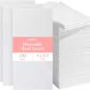 Prestee 200 Disposable Paper Hand Towels That Feel Like Linen Napkins, 2-Ply - Guest Towels, Wedding Paper Napkins, Disposable Napkin for Guest Bathroom, Parties, Dinners, Events (White)