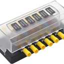 6 Way Fuse Block Automotive Boat Marine Car Camper Trailer RV Motorhome Solar Power Fuse Box 12V - 32V Red LED Indicator