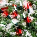 100 LED Christmas String Lights with Remote - 33ft Mini Bulb Battery String Lights - Fairy Lighting Decor for Backyard Eave Holiday Ornament Decor Xmas Christmas Party Decorations - Red White