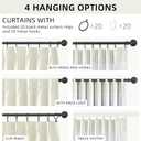 ChrisDowa Ivory Pinch Pleated Blackout Linen Curtains 84 inches Long 2 Panels for Living Room Bedroom Farmhouse Room darking Thermal Insulated Back Tab Hooks Rings Window Treatment Drapes,40x84